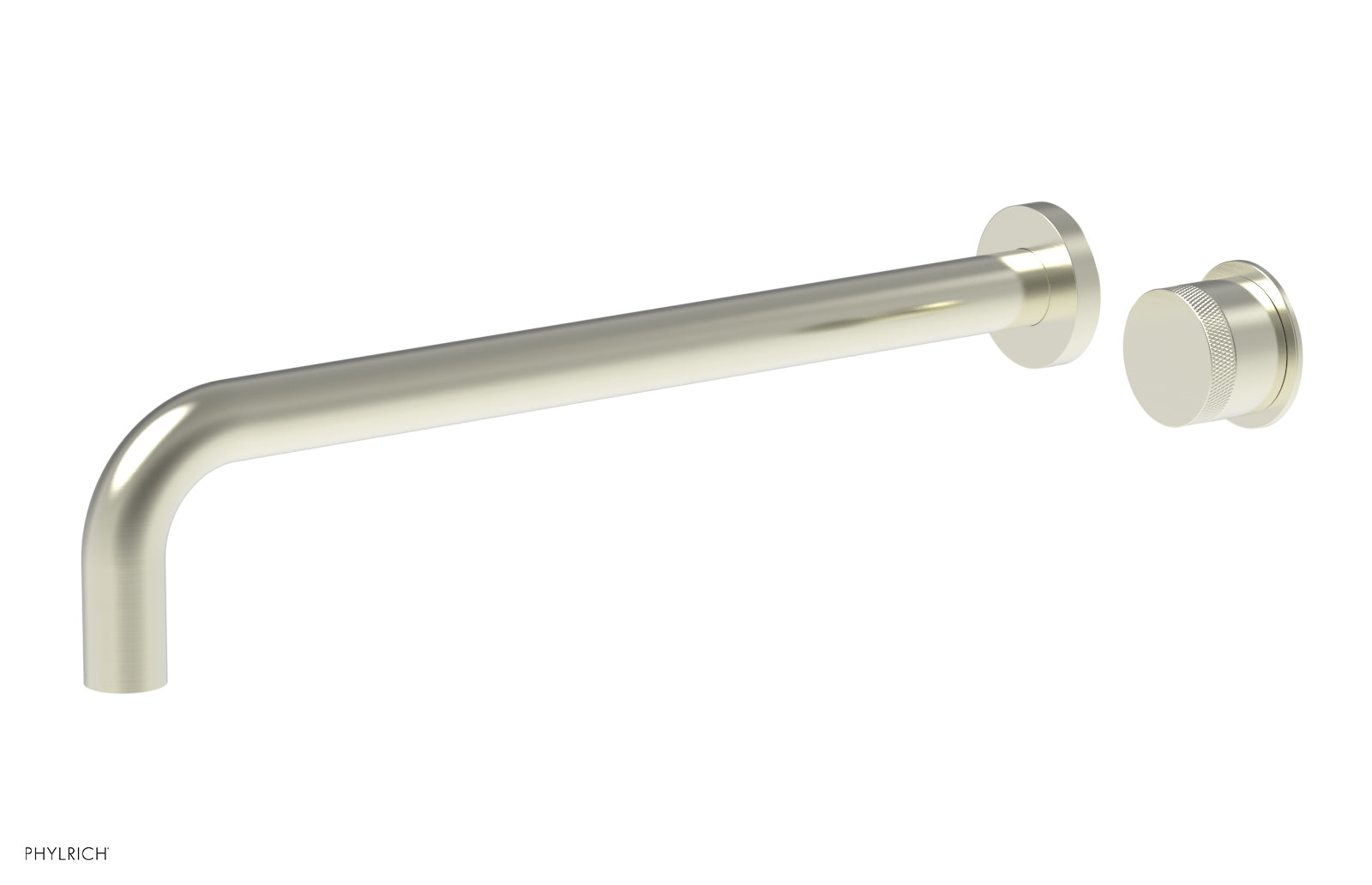 Phylrich Basic II 14" Single Handle Wall Lavatory Set - Knurled Handle