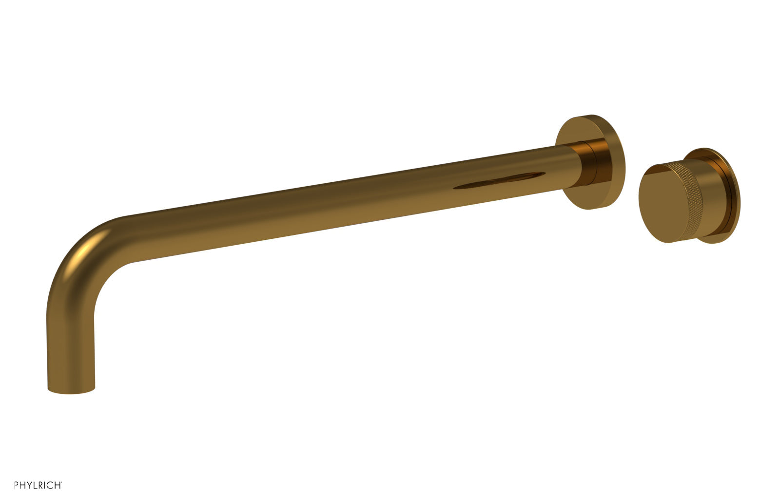 Phylrich Basic II 14" Single Handle Wall Lavatory Set - Knurled Handle