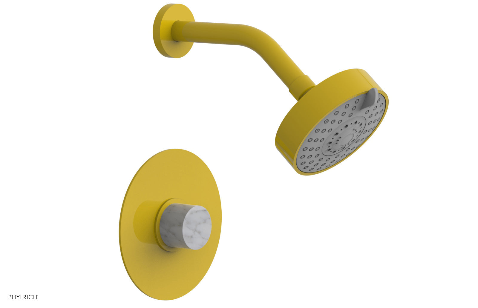 Phylrich BASIC II Pressure Balance Shower Set - White Marble Handle
