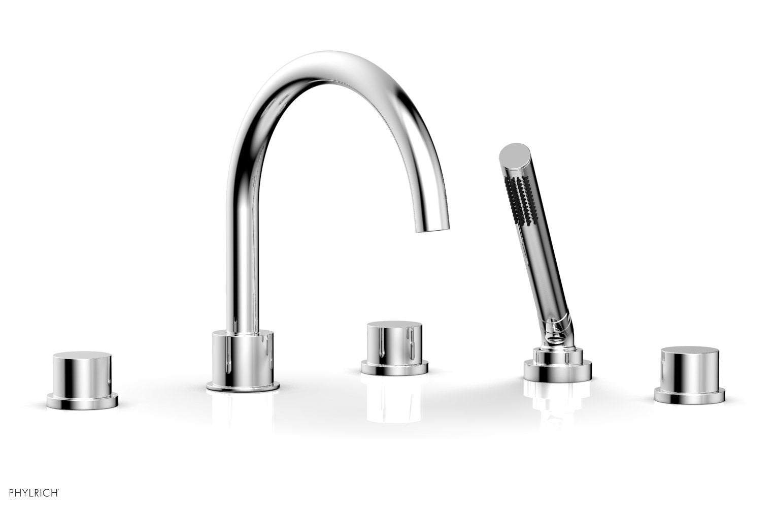 polished chrome deck tub set