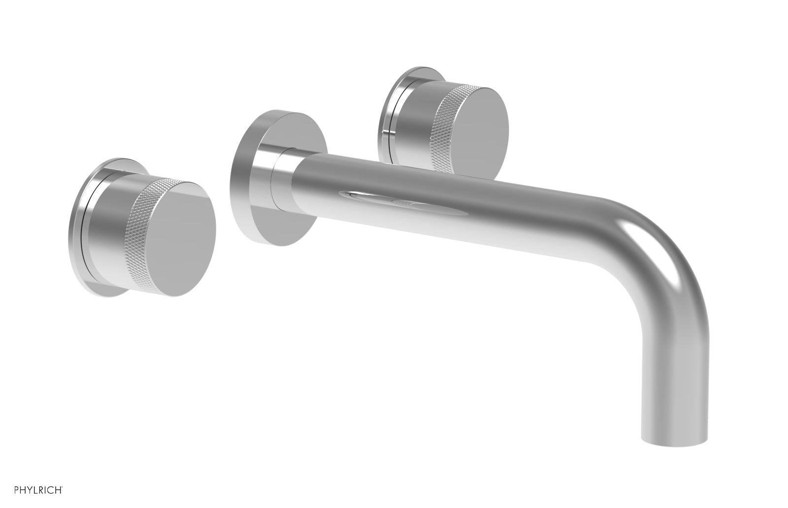 polished chrome wall tub set