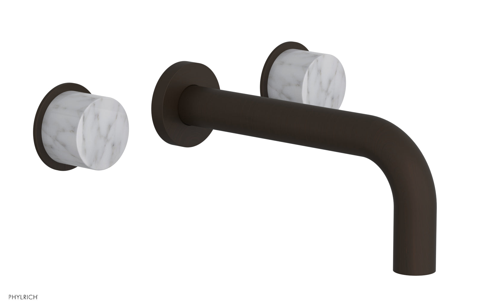 Phylrich BASIC II Wall Tub Set, White Marble Handles