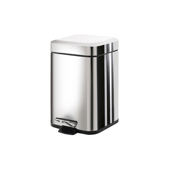 polished chrome waste basket