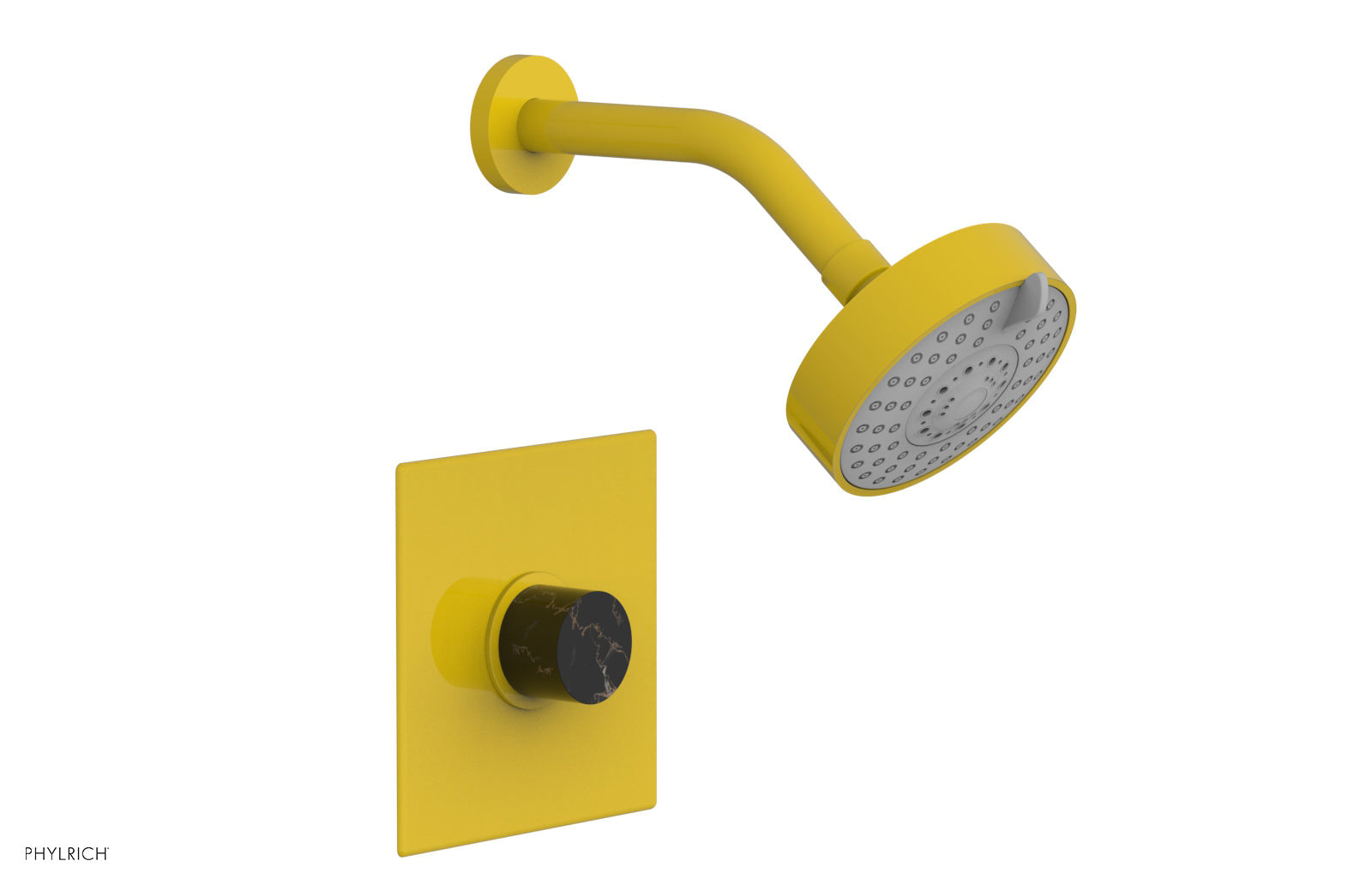 Phylrich BASIC II Pressure Balance Shower Set - Black Marble Handle