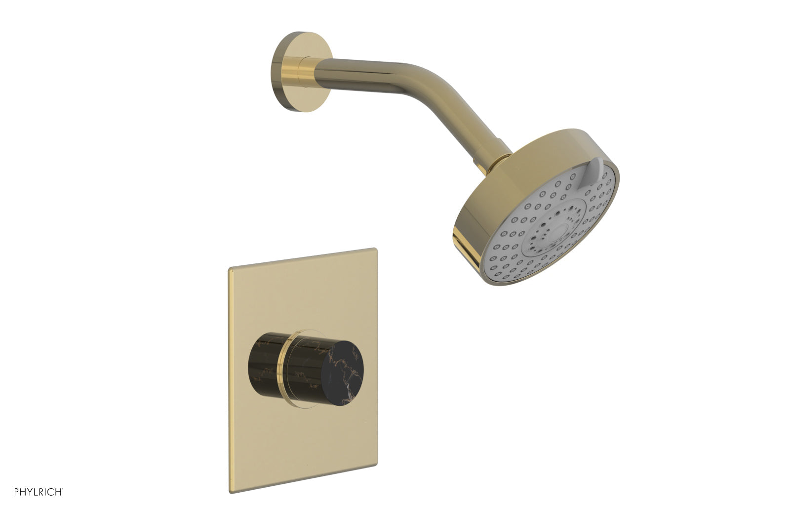 Phylrich BASIC II Pressure Balance Shower Set - Black Marble Handle