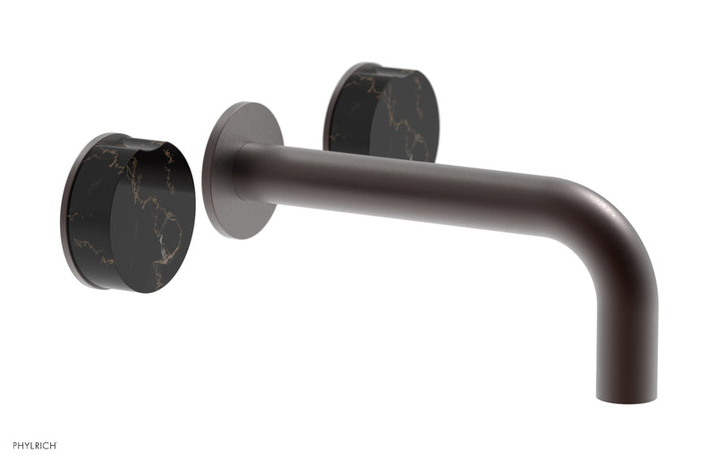 Phylrich CIRC Wall Lavatory Set, Black Marble Handles