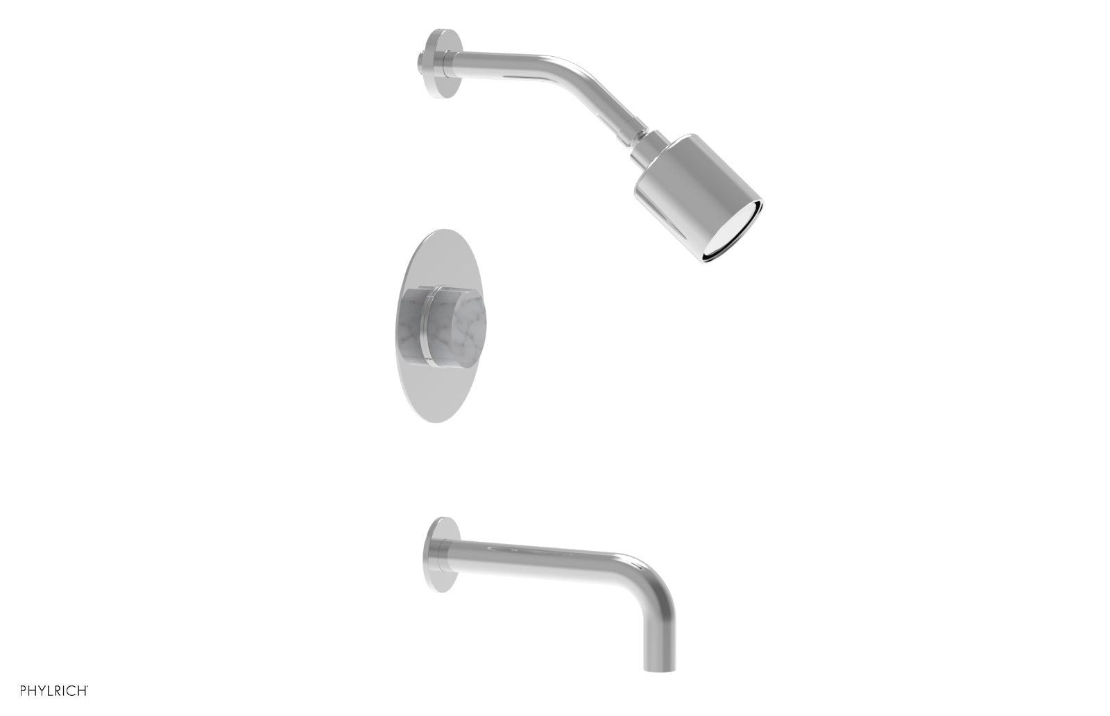 polished chrome tub and shower set