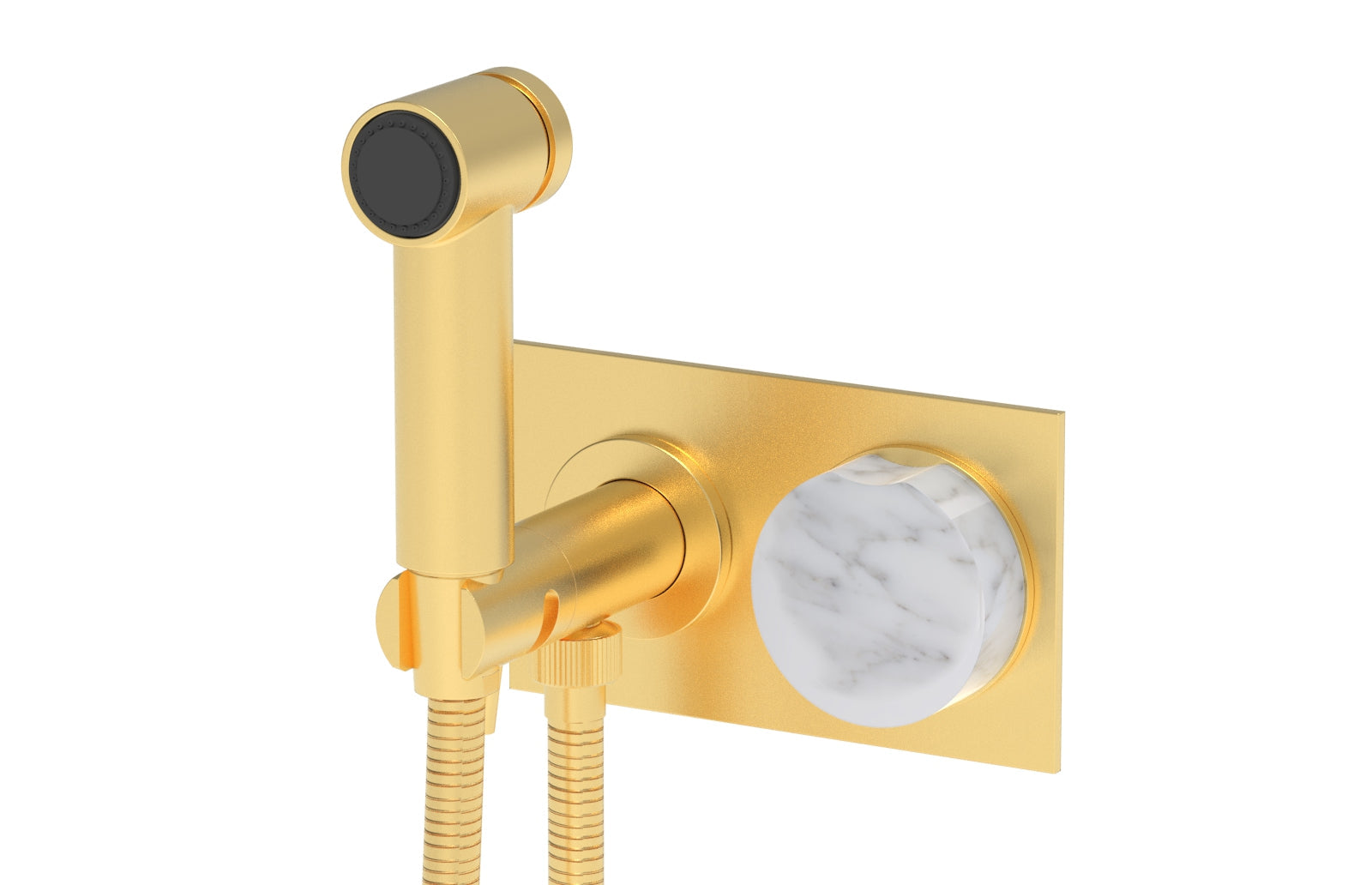 Phylrich CIRC Wall Mounted Bidet, White Marble Handle