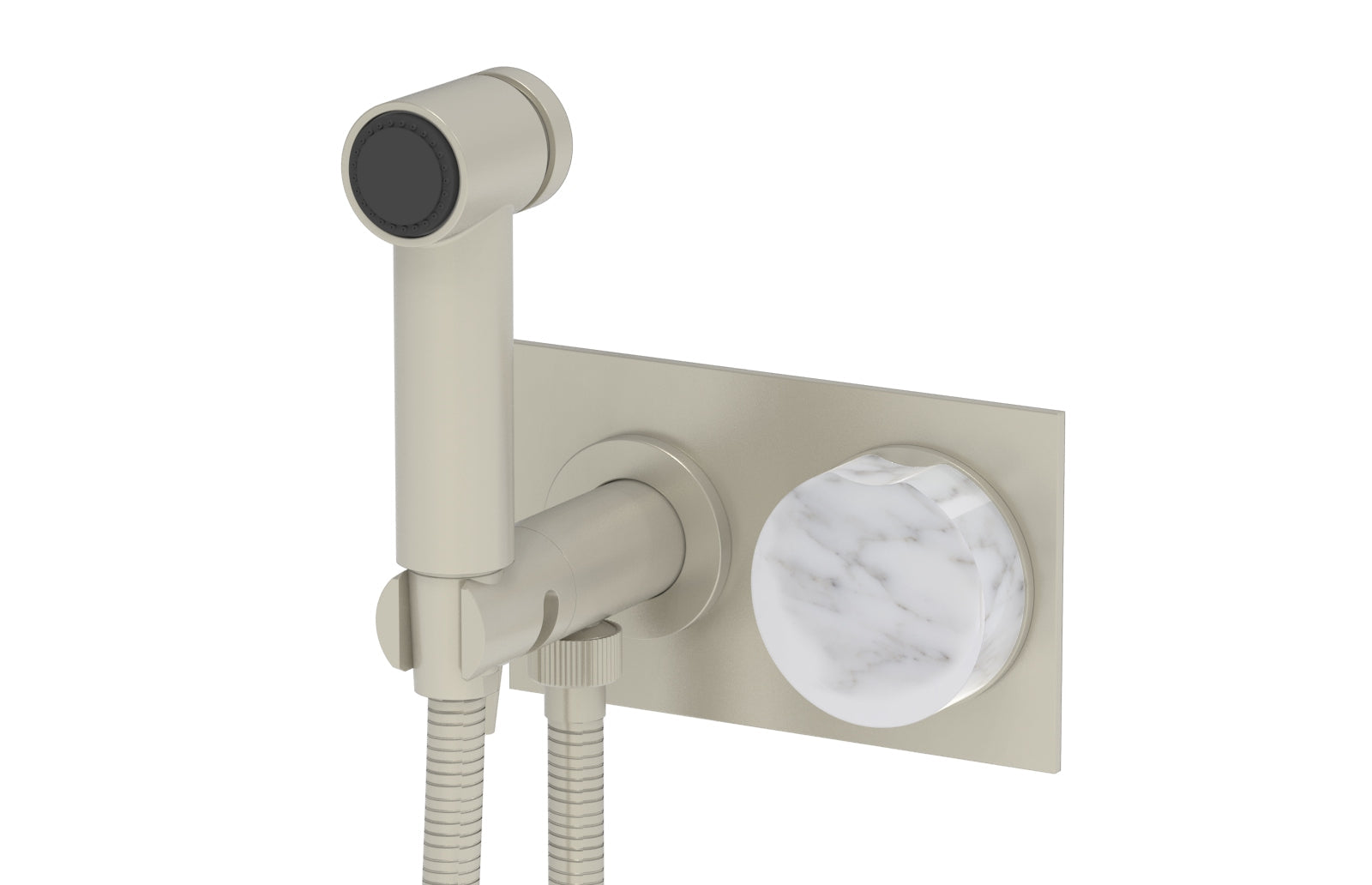 Phylrich CIRC Wall Mounted Bidet, White Marble Handle