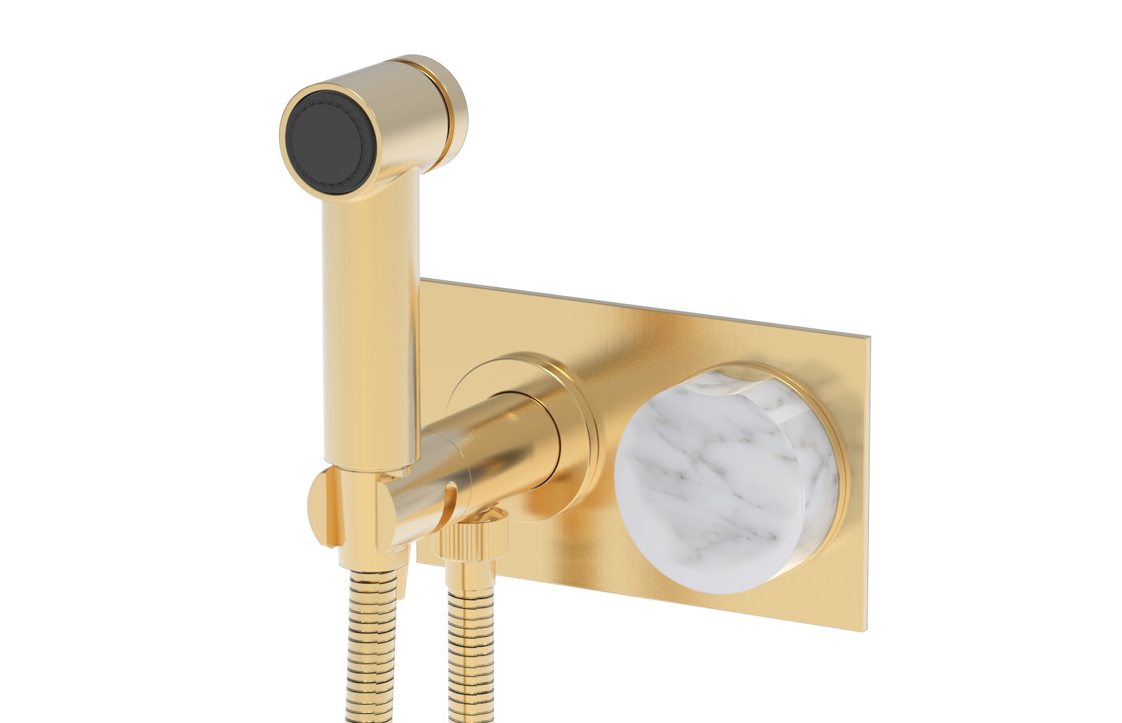 Phylrich CIRC Wall Mounted Bidet, White Marble Handle