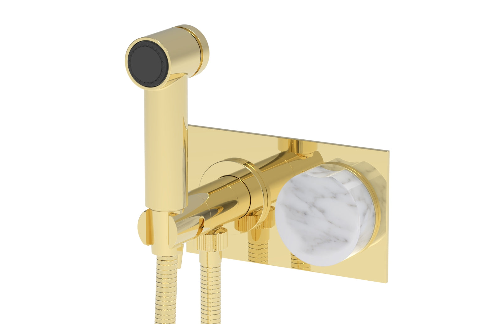 Phylrich CIRC Wall Mounted Bidet, White Marble Handle