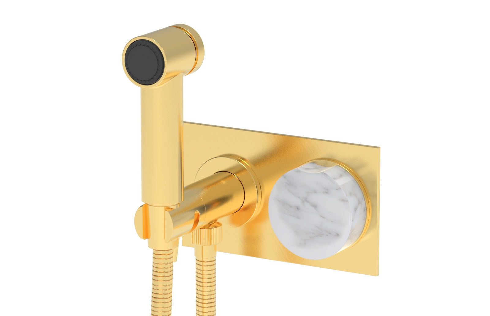 Phylrich CIRC Wall Mounted Bidet, White Marble Handle