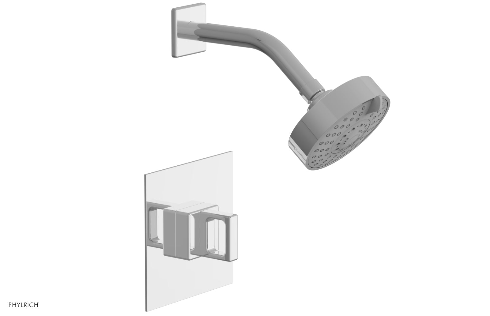polished chrome shower set