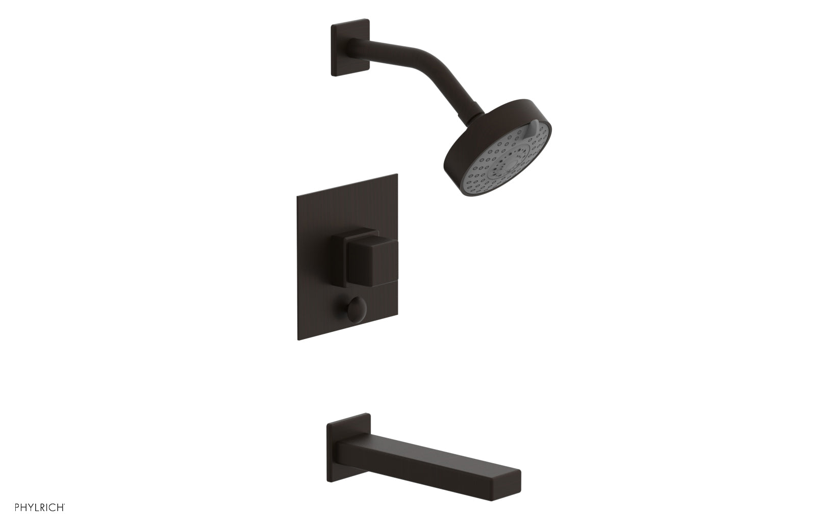 Phylrich MIX Pressure Balance Tub and Shower Set - Cube Handle