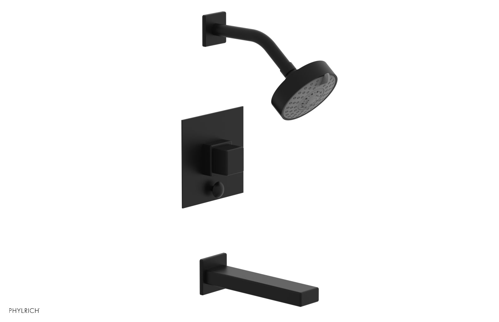 Phylrich MIX Pressure Balance Tub and Shower Set - Cube Handle