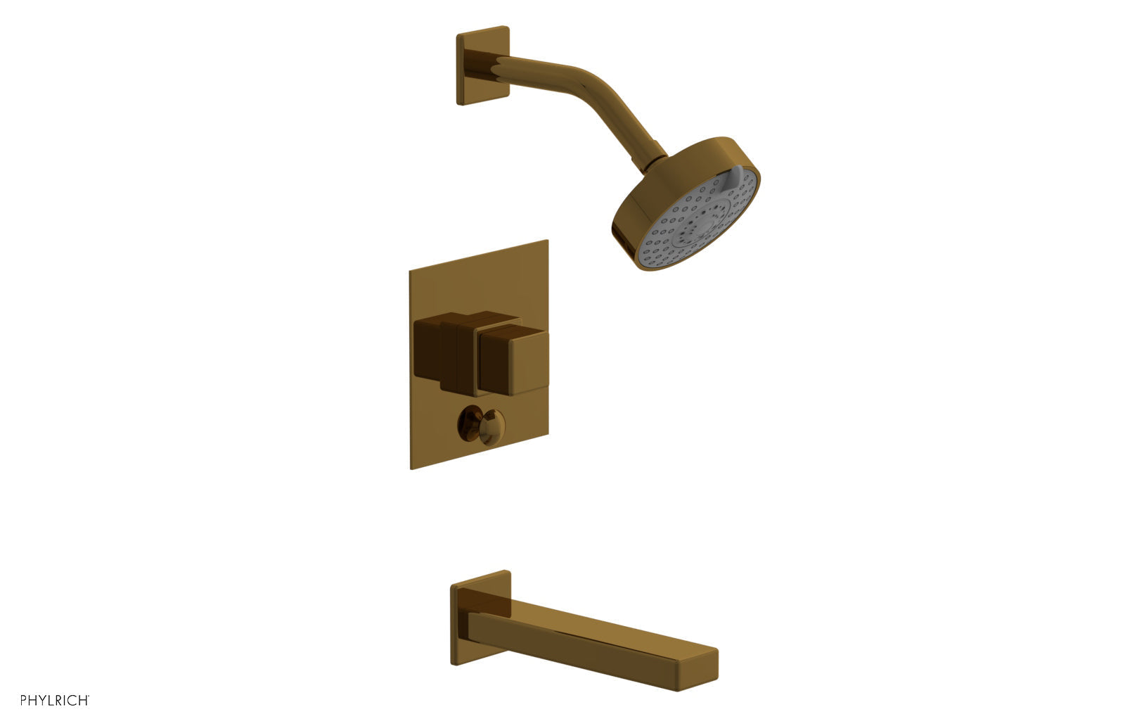 Phylrich MIX Pressure Balance Tub and Shower Set - Cube Handle