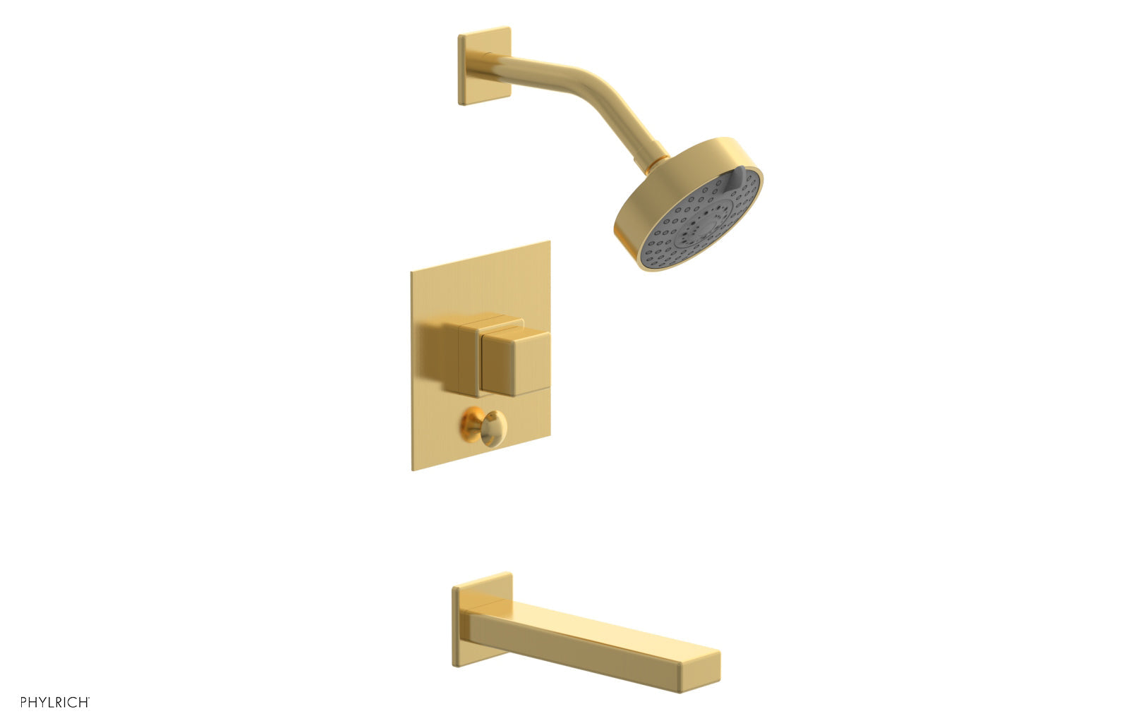 Phylrich MIX Pressure Balance Tub and Shower Set - Cube Handle