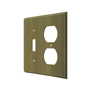 Deltana Switch Plate, Single Switch/Double Outlet
