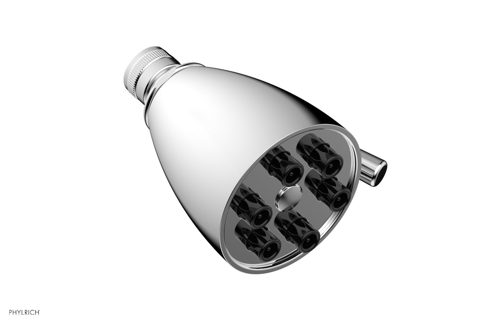 polished chrome shower head
