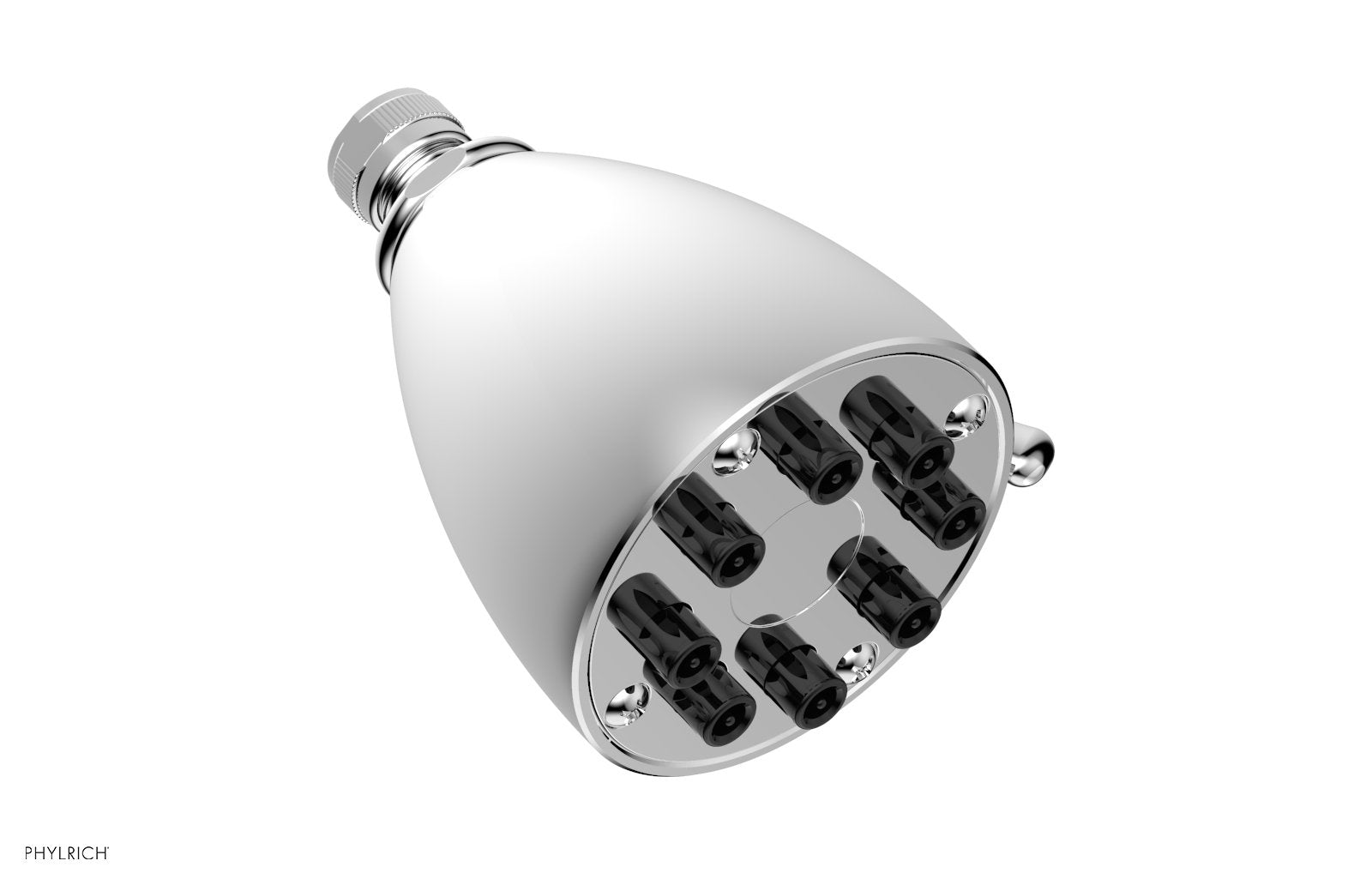 polished chrome shower head