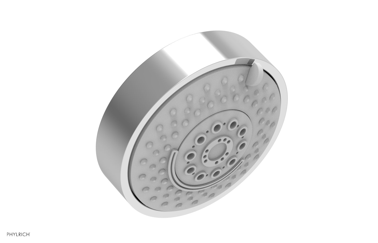 polished chrome shower head