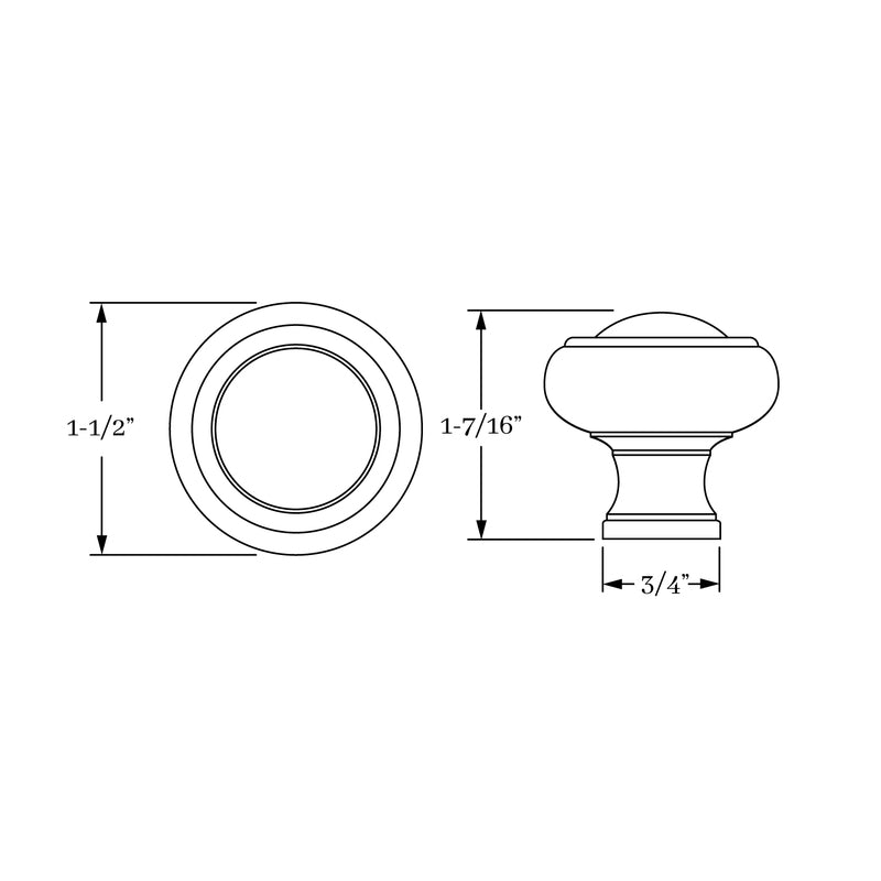 Knob dimension