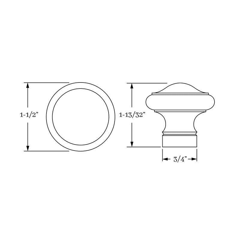 Knob dimension
