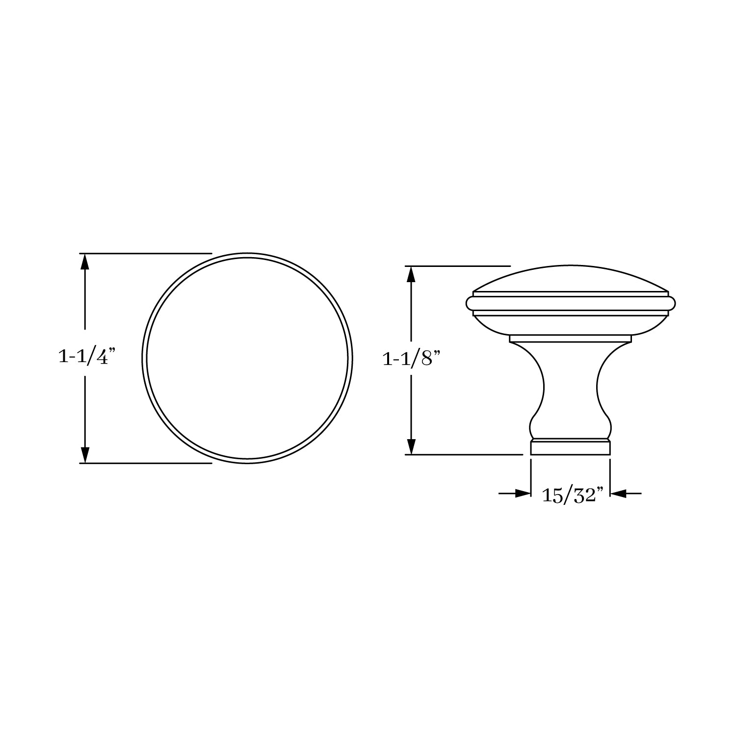 knob dimension