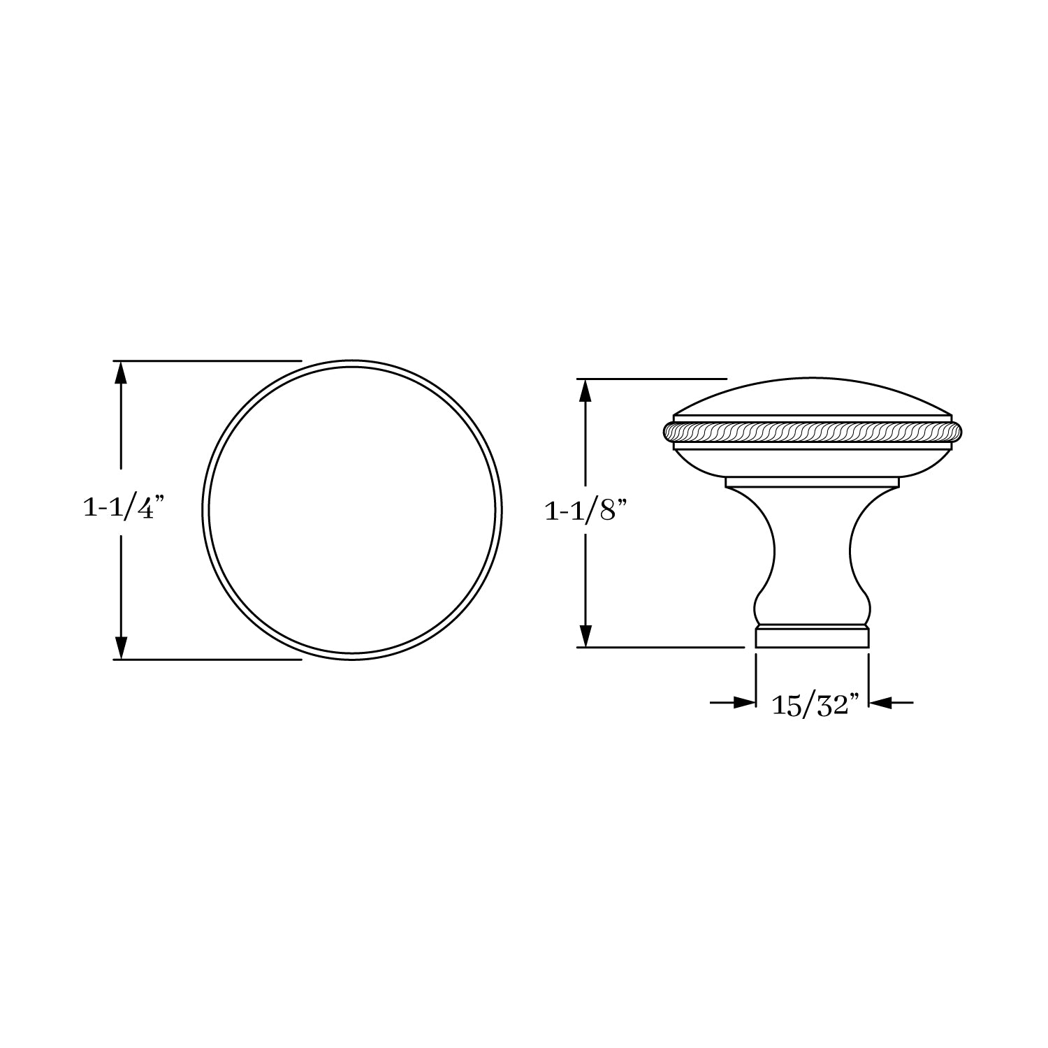 knob dimension