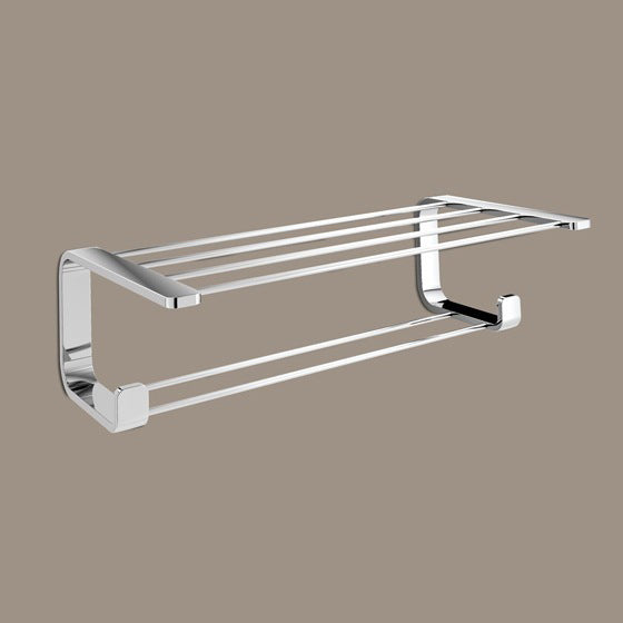 polished chrome towel rack
