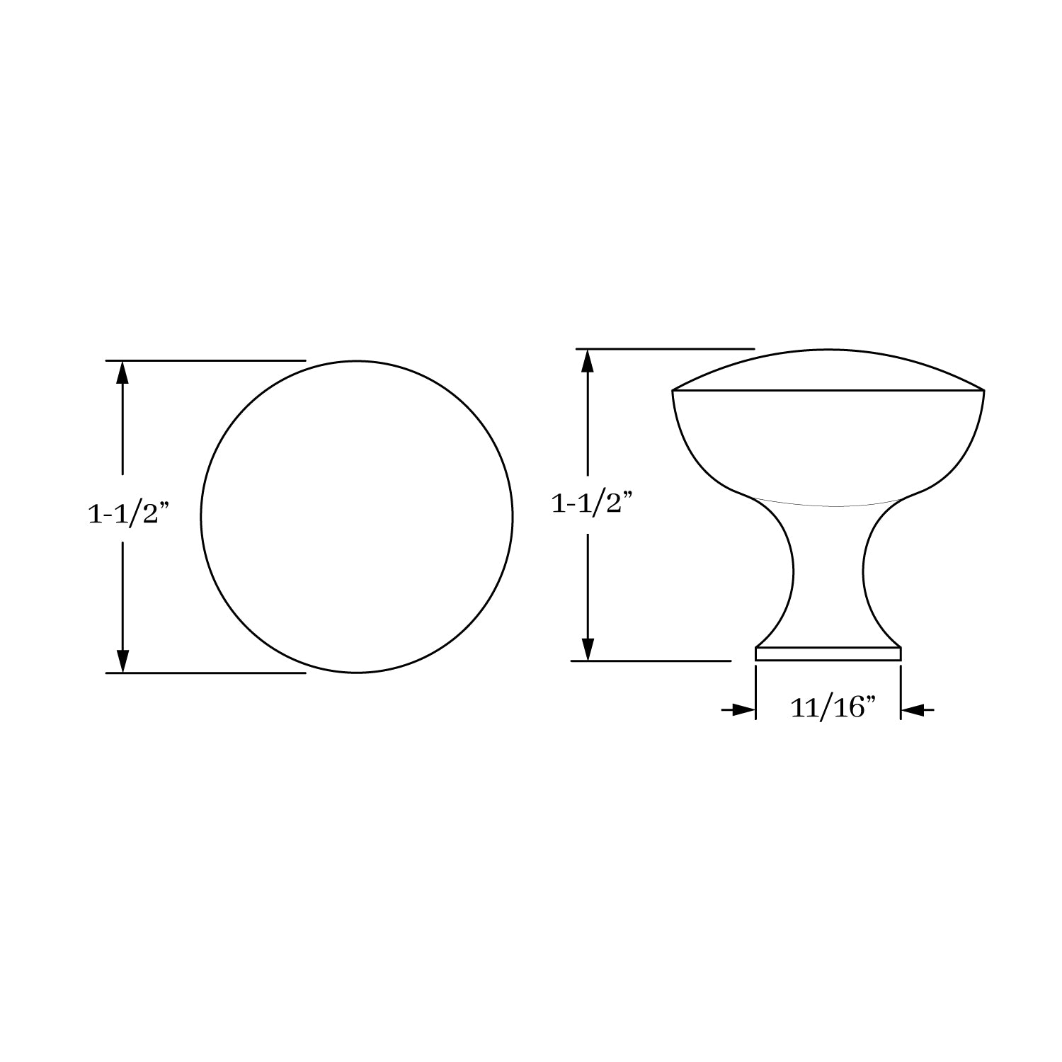 knob dimension