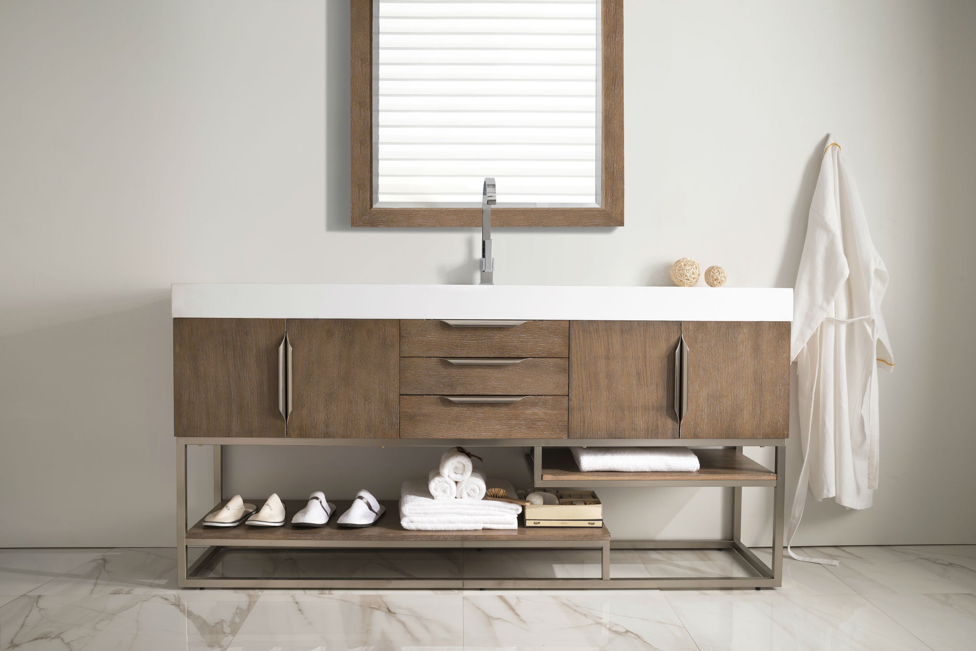 latte oak vanity