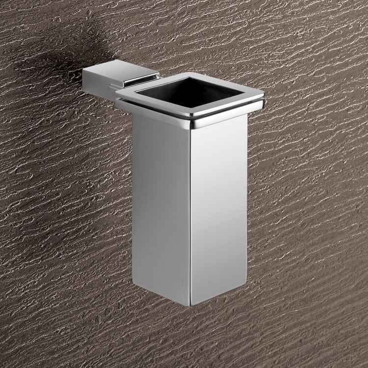 polished chrome toothbrush holder