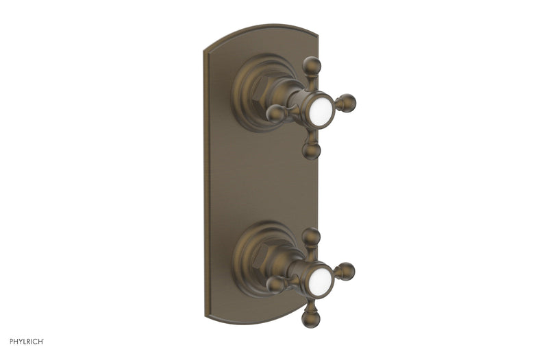 Phylrich HEX TRADITIONAL 1/2" Thermostatic Valve with Volume Control or Diverter Cross Handles