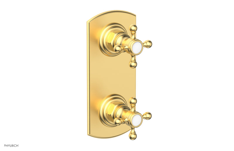 Phylrich HEX TRADITIONAL 1/2" Thermostatic Valve with Volume Control or Diverter Cross Handles