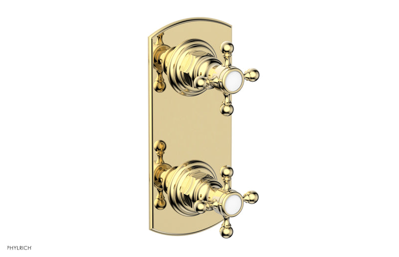 Phylrich HEX TRADITIONAL 1/2" Thermostatic Valve with Volume Control or Diverter Cross Handles