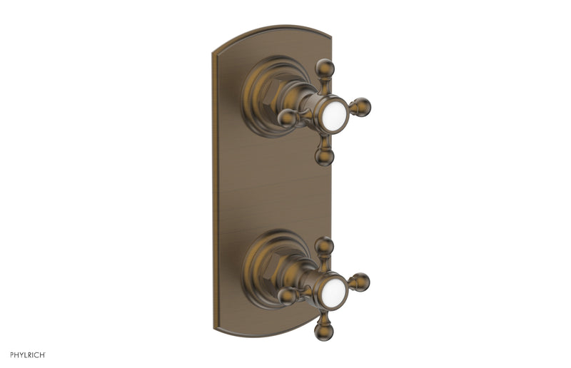 Phylrich HEX TRADITIONAL 1/2" Thermostatic Valve with Volume Control or Diverter Cross Handles