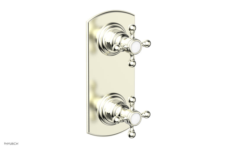 Phylrich HEX TRADITIONAL 1/2" Thermostatic Valve with Volume Control or Diverter Cross Handles