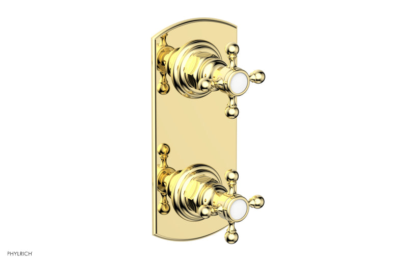 Phylrich HEX TRADITIONAL 1/2" Thermostatic Valve with Volume Control or Diverter Cross Handles