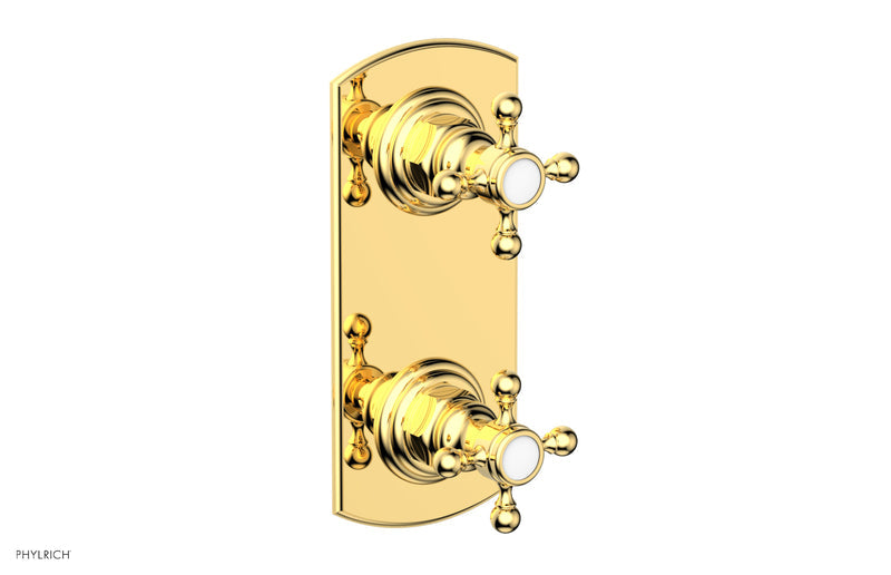 Phylrich HEX TRADITIONAL 1/2" Thermostatic Valve with Volume Control or Diverter Cross Handles