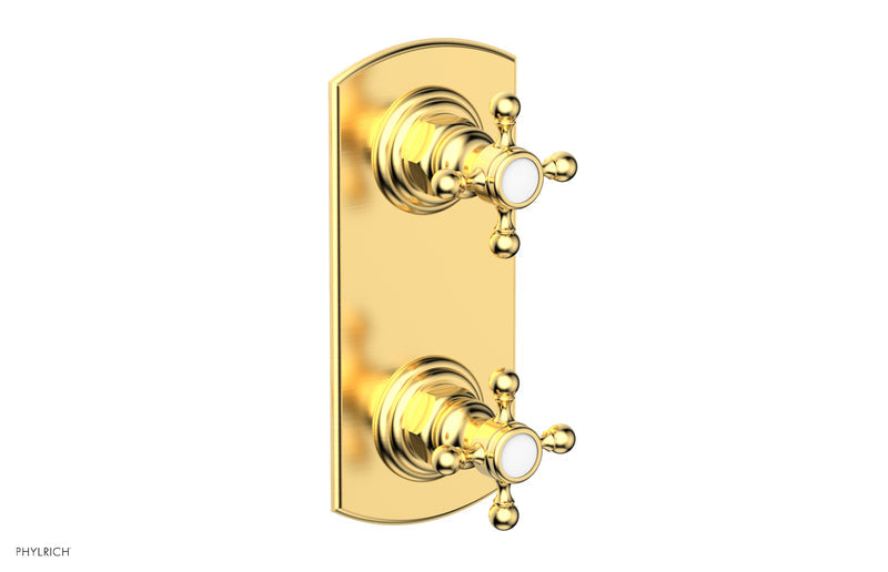 Phylrich HEX TRADITIONAL 1/2" Thermostatic Valve with Volume Control or Diverter Cross Handles