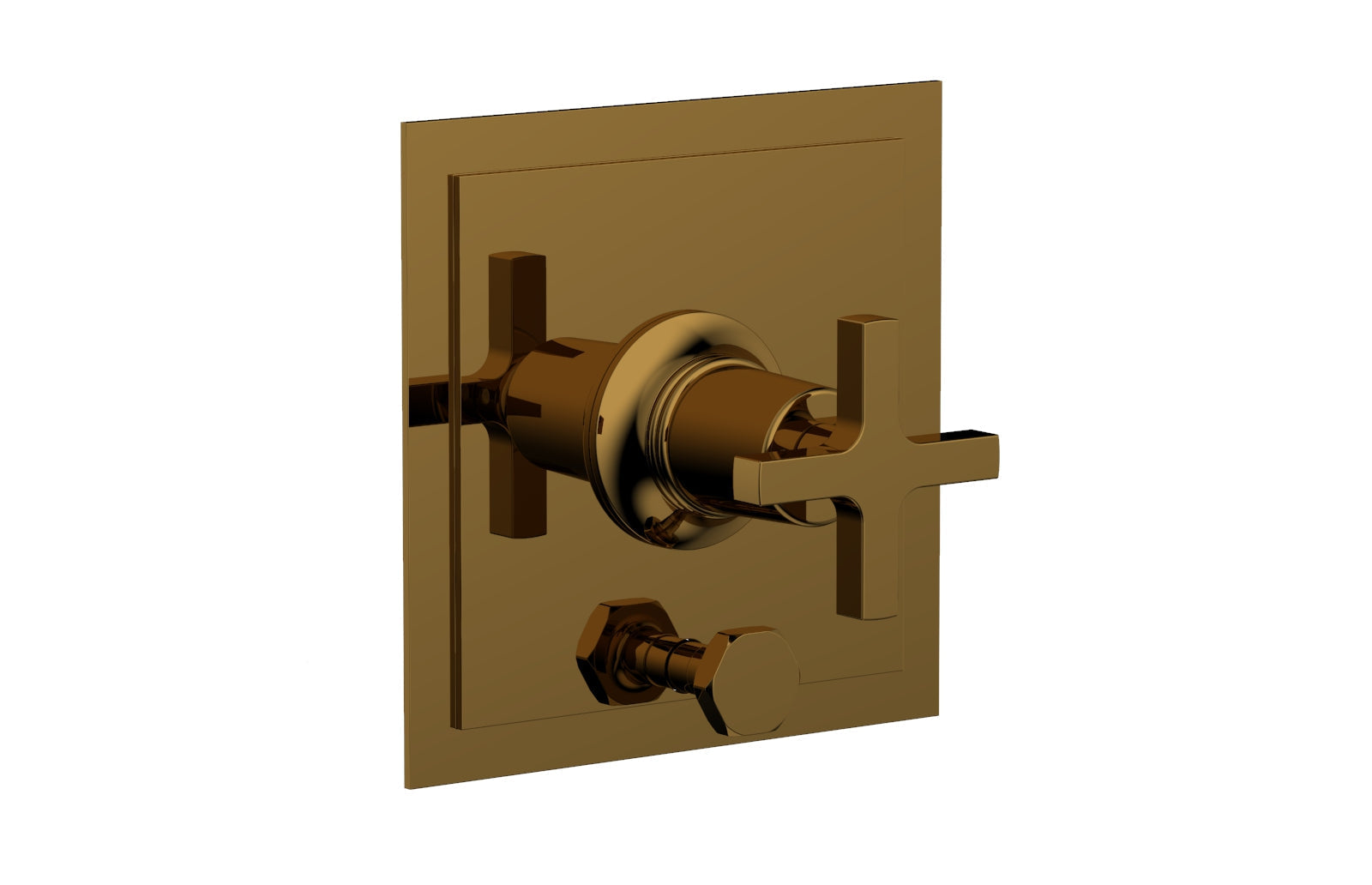 Phylrich HEX MODERN Pressure Balance Shower Plate with Diverter and Handle Trim Set - Cross Handle