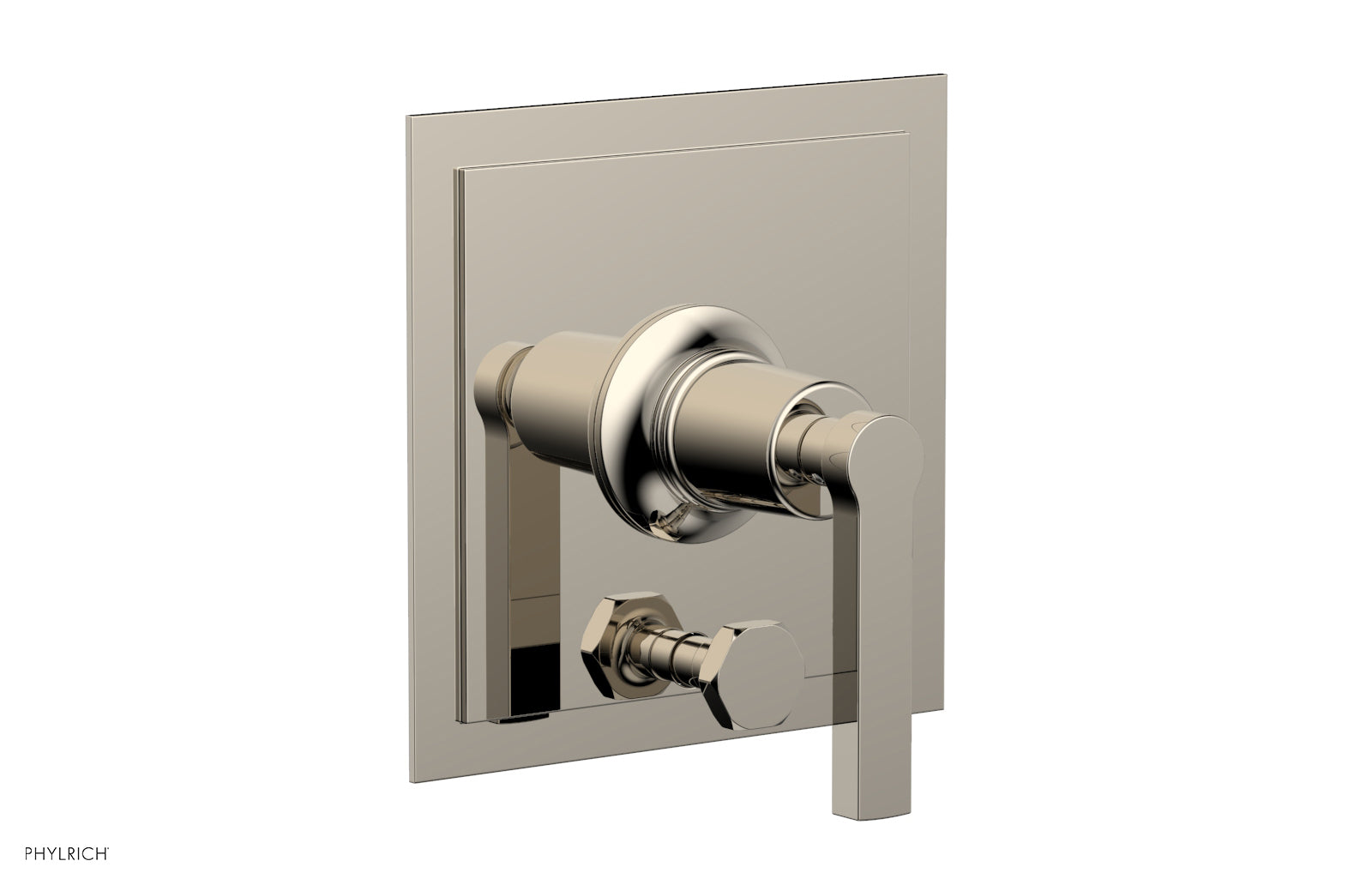 Phylrich HEX MODERN Pressure Balance Shower Plate with Diverter and Handle Trim Set