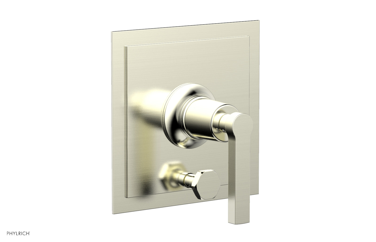 Phylrich HEX MODERN Pressure Balance Shower Plate with Diverter and Handle Trim Set