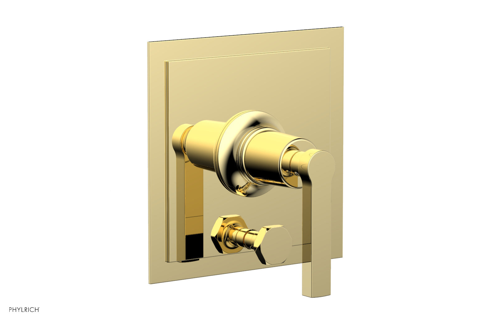 Phylrich HEX MODERN Pressure Balance Shower Plate with Diverter and Handle Trim Set