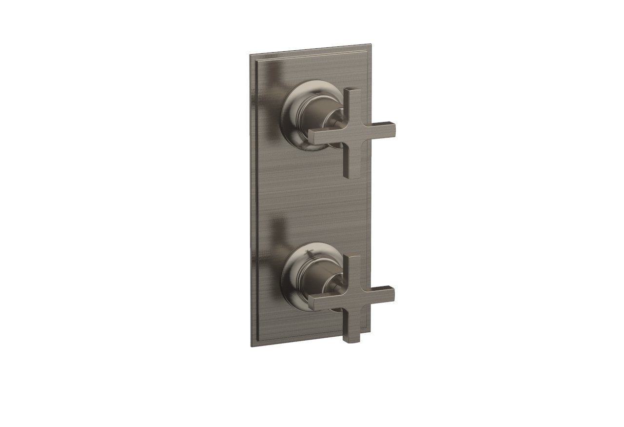 Phylrich HEX MODERN Cross Handle Pair Trim Set for Thermostatic Control with Volume Control or Diverter