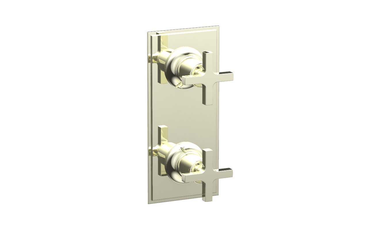 Phylrich HEX MODERN Cross Handle Pair Trim Set for Thermostatic Control with Volume Control or Diverter