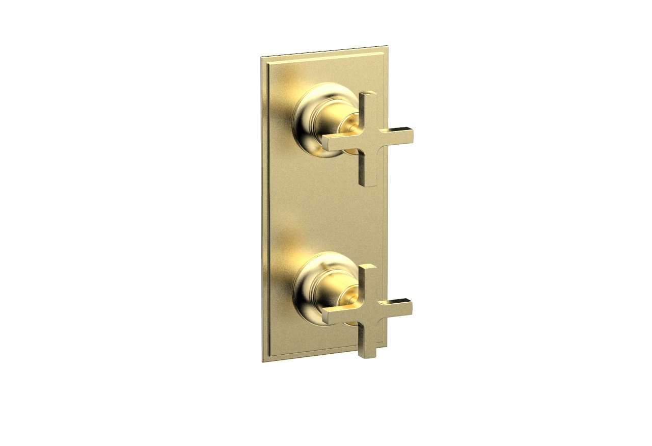Phylrich HEX MODERN Cross Handle Pair Trim Set for Thermostatic Control with Volume Control or Diverter