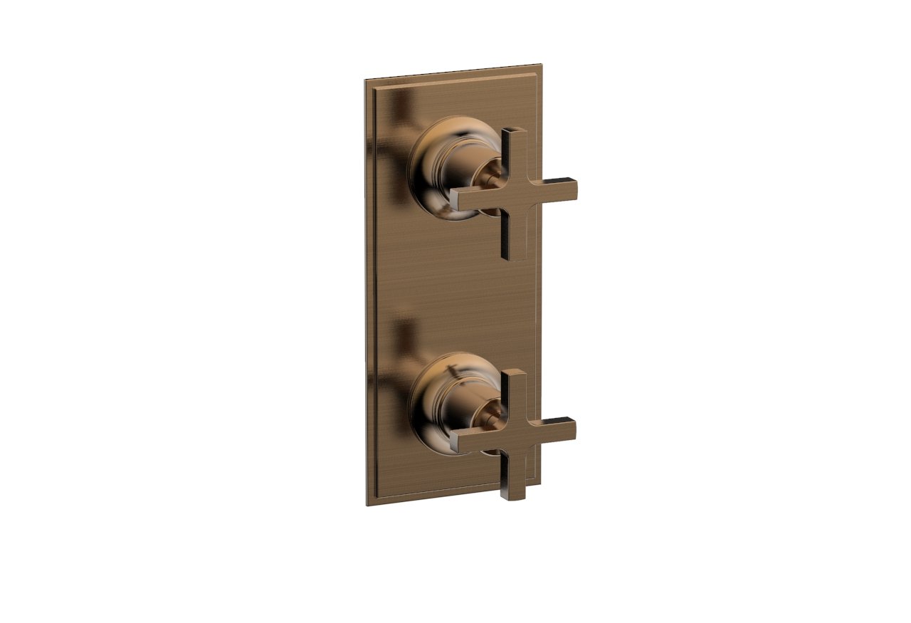 Phylrich HEX MODERN Cross Handle Pair Trim Set for Thermostatic Control with Volume Control or Diverter
