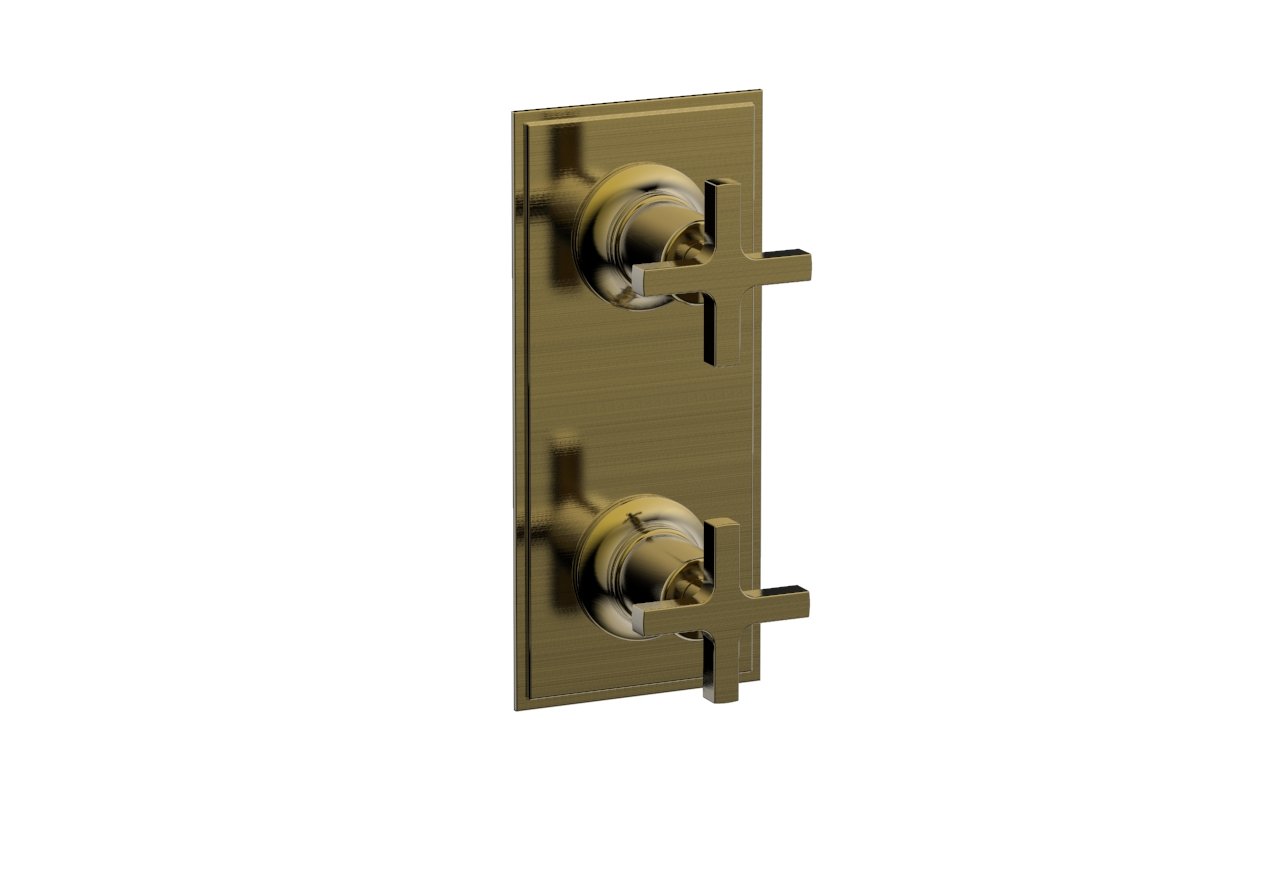 Phylrich HEX MODERN Cross Handle Pair Trim Set for Thermostatic Control with Volume Control or Diverter